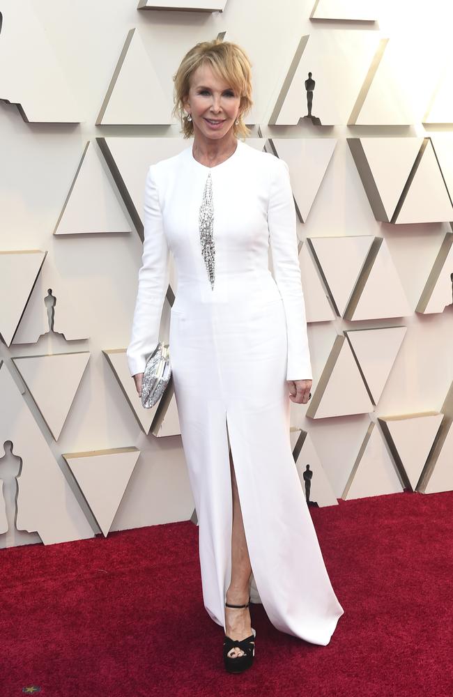 Trudie Styler arrives at the Oscars on Sunday, Feb. 24, 2019, at the Dolby Theatre in Los Angeles. (Photo by Jordan Strauss/Invision/AP)