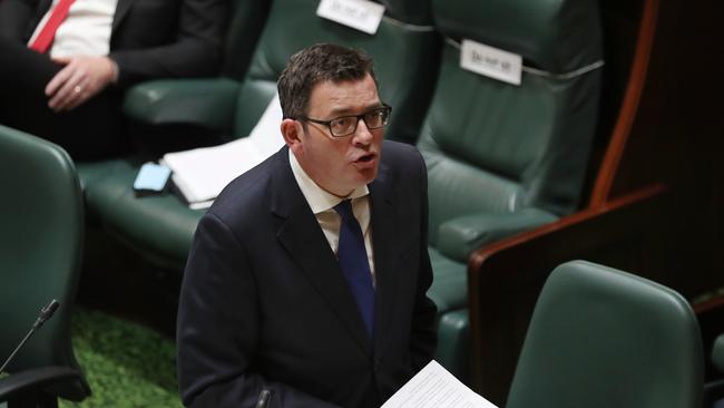 Premier Daniel Andrews during question time in Victoria’s parliament in Melbourne today. Picture: NCA NewsWire / David Crosling