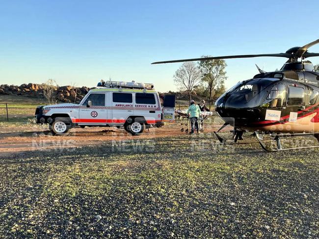 The family were found on a dirt road in northwest NSW. Picture: Supplied/Nine News