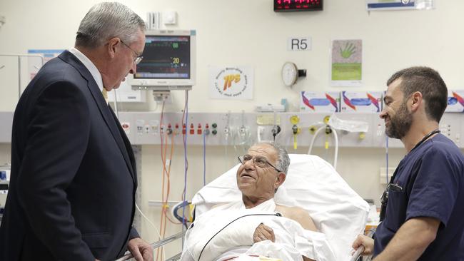 Health Minister Brad Hazzard at Liverpool Hospital.