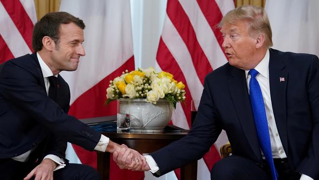 Macron with former US president Donald Trump, December 3, 2019. Picture: Reuters/Kevin Lamarque