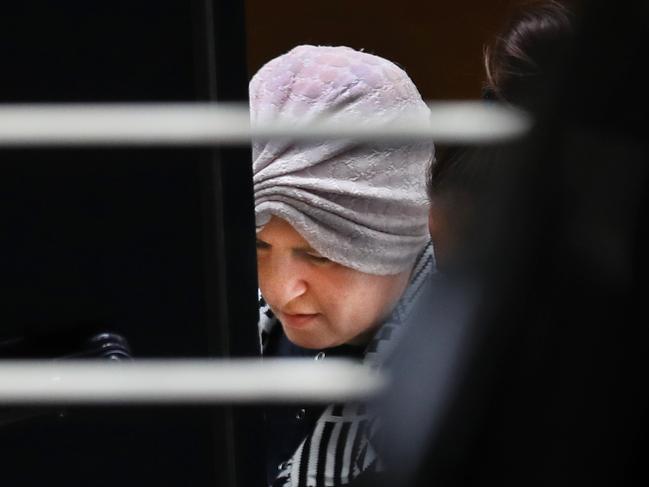 Malka Leifer is taken from the North Melbourne Police Station into a police van after her video link court case. Former Principal of a Jewish Girls School in Melbourne, Malka Leifer, who fled to Israel and has been returned to Melbourne to face sexual abuse charges. Wednesday, January 28, 2021. Picture: David Crosling