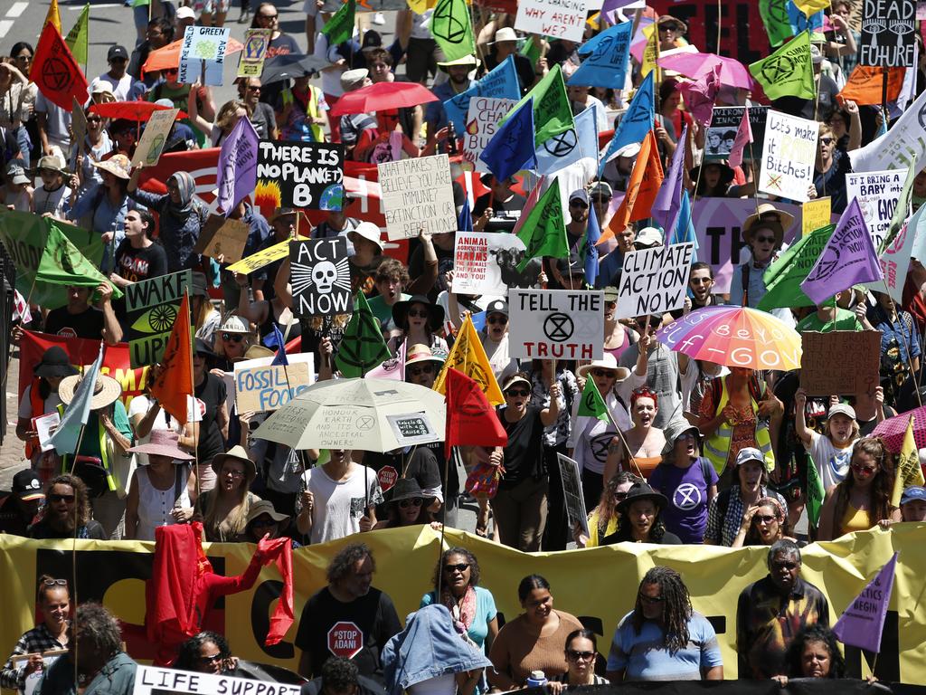 Extinction Rebellion ‘spring rebellion’ protests in Brisbane. Picture: Regi Varghese/AAP