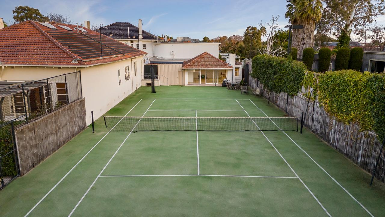 The tennis court has hosted special family occasions, including birthdays.