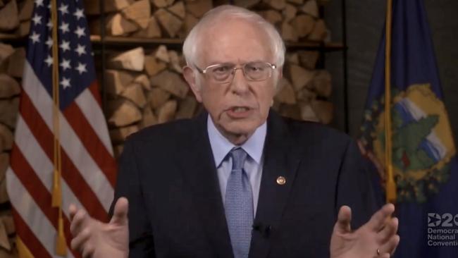 Bernie Sanders spoke from his home in Vermont. Picture: Getty Images.