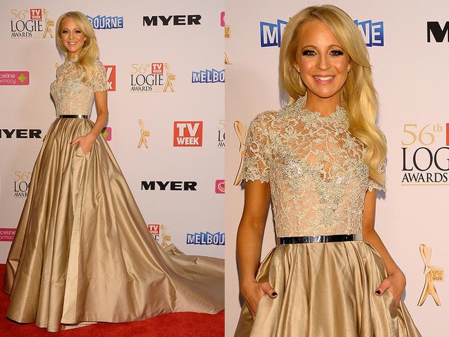 Carrie Bickmore at the 2014 Logies.