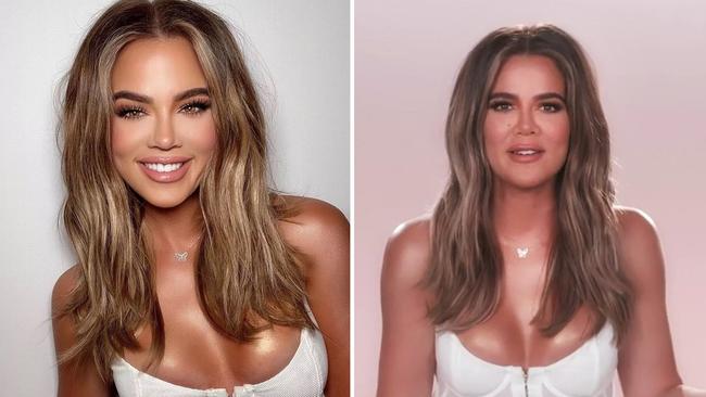 Khloe Kardashian went viral after fans noticed the stark difference between her social media posts and her appearance on Keeping up with the Kardashians. Picture: Supplied