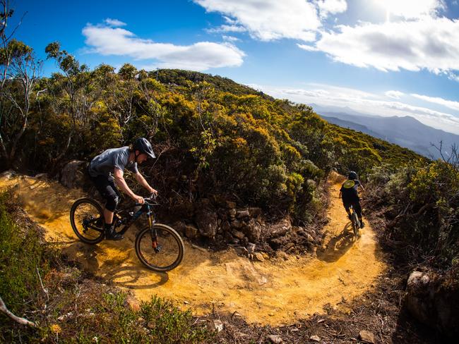 Tasmania is a popular place to go biking. Picture: Kane Naaraat and Pinkbike.com