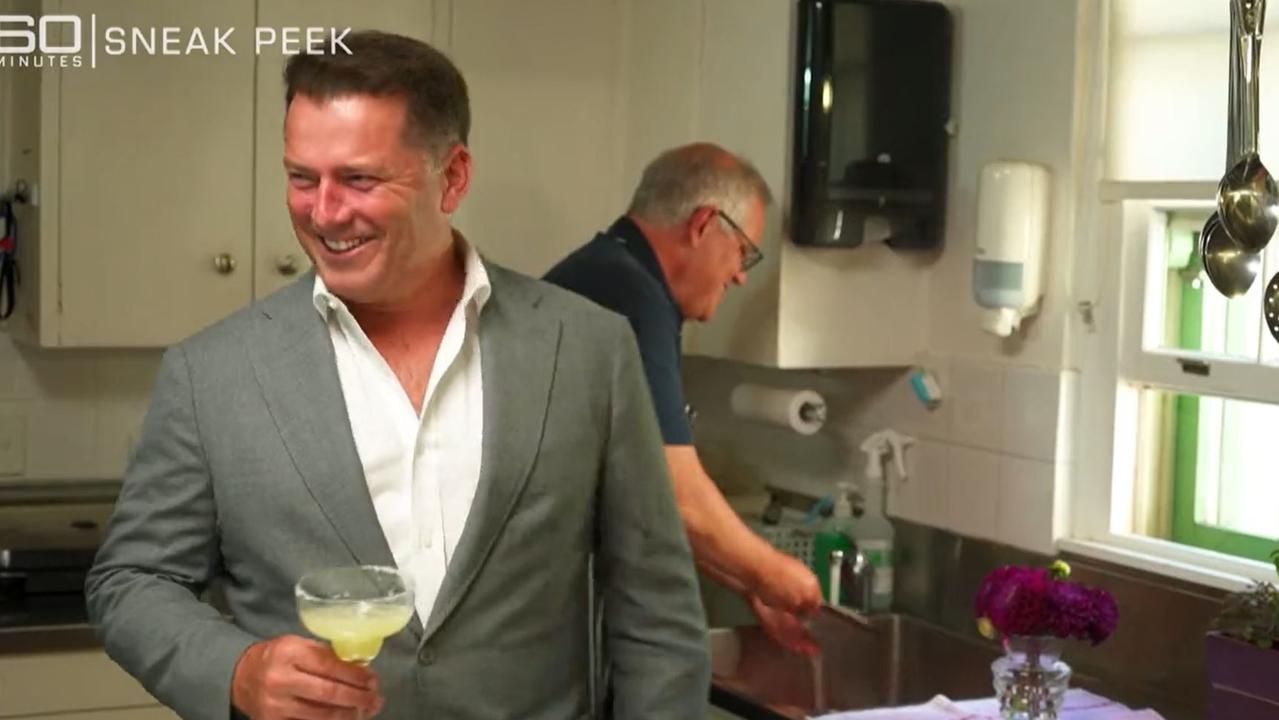 Karl Stefanovic sipping his margarita.