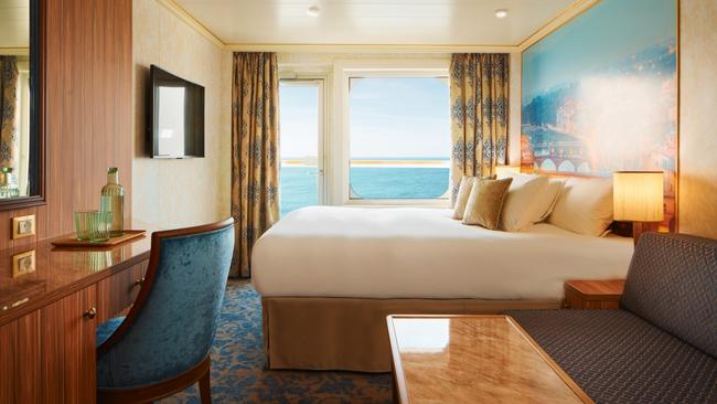 A balcony stateroom on Carnival Firenze.