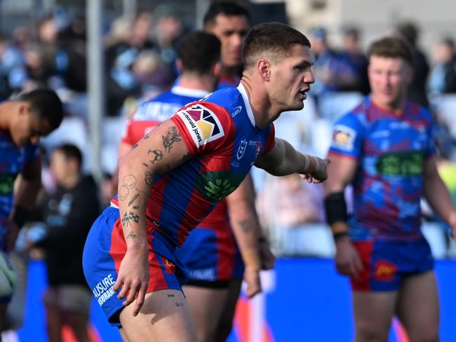 Kalyn Ponga during warm-up. Picture: NRL Photos