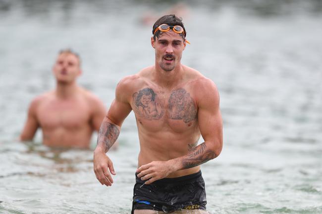 GOLD COAST, AUSTRALIA - JANUARY 23: Alex Sexton during a Gold Coast Suns AFL training session at Palm Beach Parklands on January 23, 2020 in Gold Coast, Australia. (Photo by Chris Hyde/Getty Images)