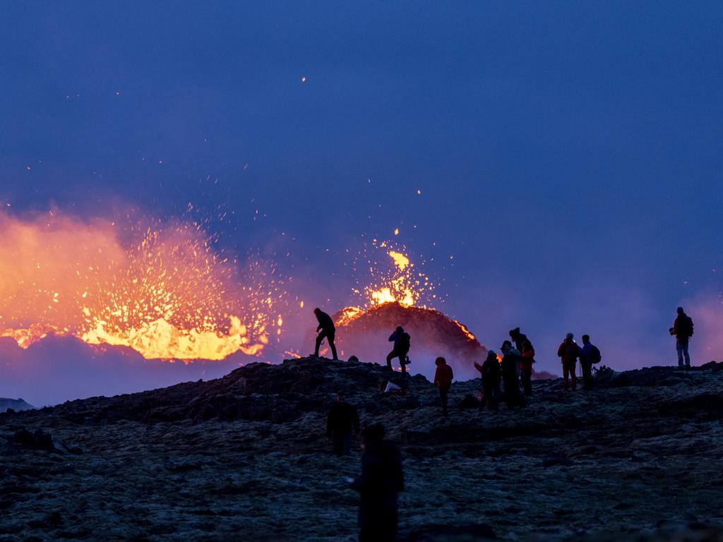 “When you cross the hill for the first time, especially when it’s the first day, and you see the fountains of lava and you hear the crackling of the solidified rock, it’s just unbelievable,” she added. Picture: Emin Yogurtcuoglu/Anadolu Agency via Getty Images