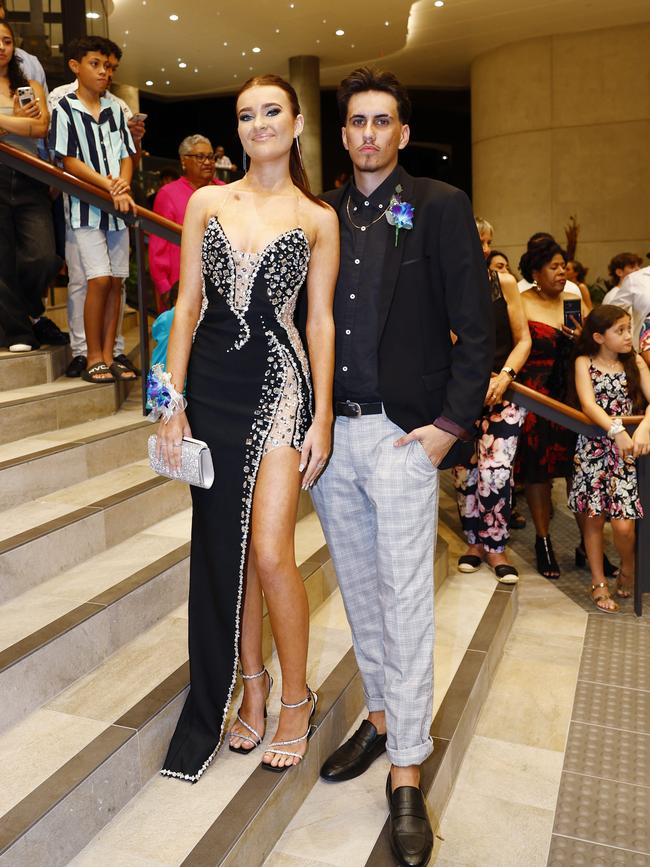 Dakota Bedford and Fabian Bedford at the Trinity Bay High School formal evening, held at the Cairns Convention Centre. Picture: Brendan Radke