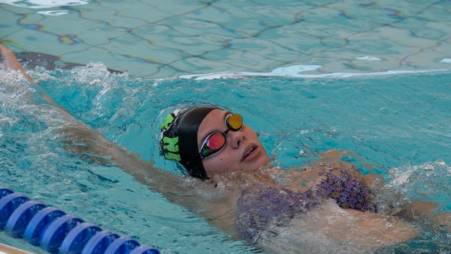 Chloe Reader of Darwin Swimming Club at the 2023 Country Swimming Championships at Parap Pool, Darwin. Picture: Pema Tamang Pakhrin