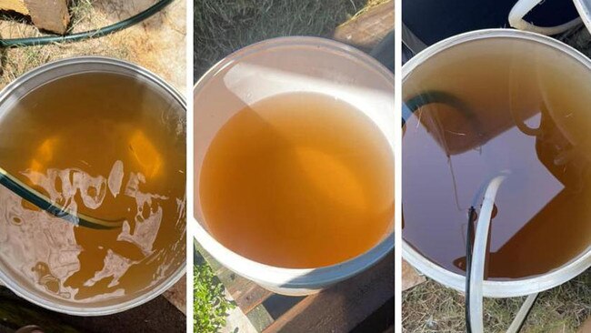 Resident Nicole Crawford shared photos of her water over a three-day period which appeared to be a brown colour.