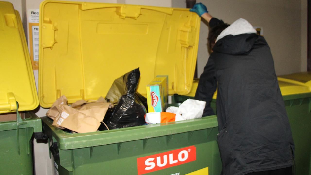 Mr Smith, wearing the black jacket he rescued from an apartment bin. Picture: News.com.au/ Jessica Wang.