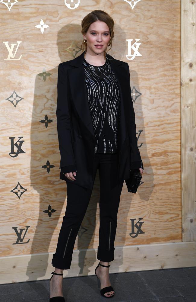 Lea Seydoux at the ‘LVxKOONS’ exhibition (Louis Vuitton and Jeff Koons collaboration) at Musee du Louvre on April 11, 2017 in Paris, France. Picture: AFP