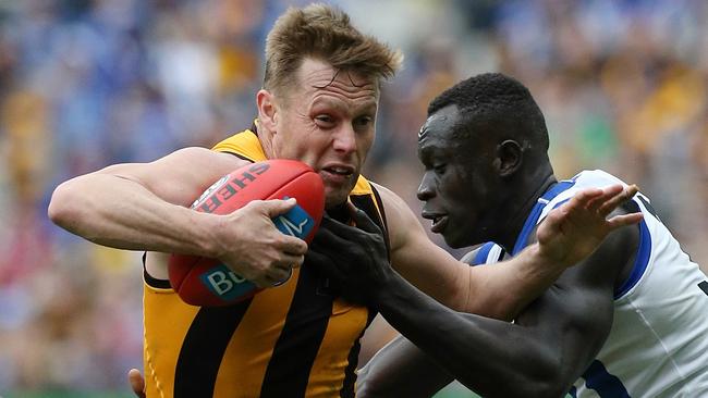 Sam Mitchell earned three votes against the Kangas to move closer to the top. Picture: Wayne Ludbey