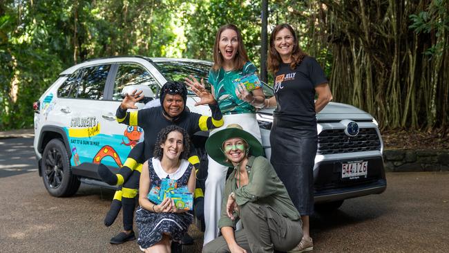 The Cairns Children's Festival is set to bring top-tier entertainment to the Far North. (Clockwise from top) Cairns mayor Amy Eden, Box Jelly Theatre Company artistic director Rachel Terry, actor Natalie Taylor, local teacher Sari Lorner, actor Rosie Omundsen. Picture: Supplied by Cairns Regional Council