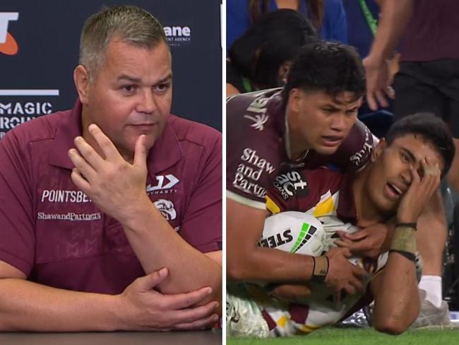 Anthony Seibold has gone off over "one of the softest penalties ever". Photo: Fox Sports