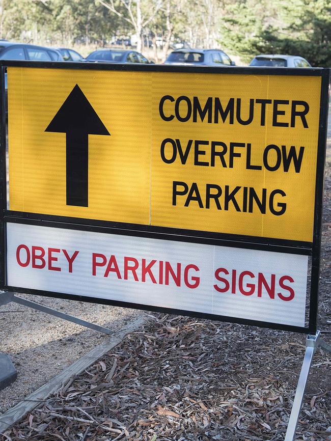 Whittlesea Council has opened up an overflow car park to alleviate the pain while the Hurstbridge Line is shut down. Picture: Ellen Smith