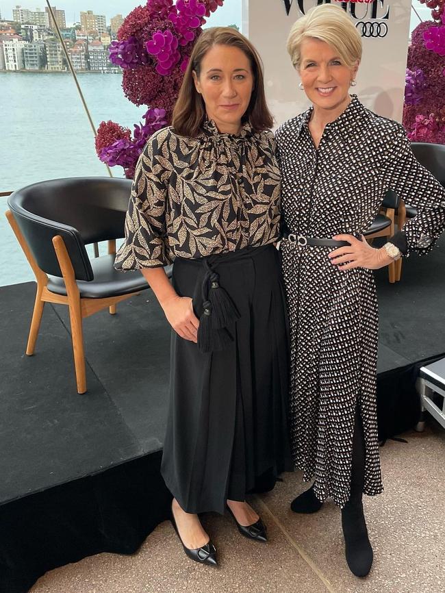 Julie Bishop with Vogue Australia editor-in-chief Edwina McCann. Picture: Instagram