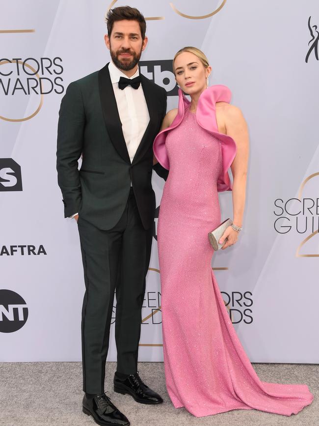 John Krasinski and Emily Blunt arrive for the 25th Annual SAG Awards. Picture: Getty