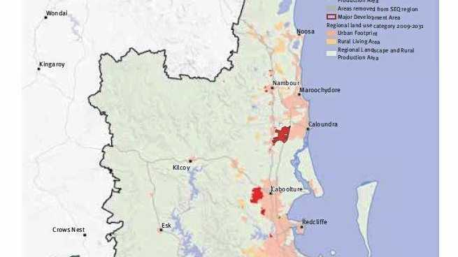 The draft SEQ Regional Plan map of future growth