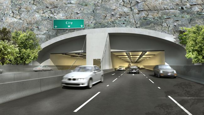 An artist impression of the East West Link’s tunnel entrance.