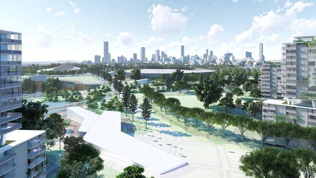 A view of the proposed Olympic venues at Victoria Park, in the Arcadis Victoria Park Strategic Plan for the 2032 Brisbane Olympic Games. Picture: Archiepelago