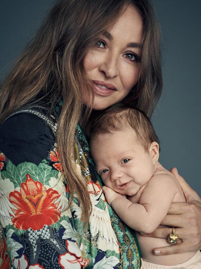 Camilla Franks from the Vogue May issue with baby Luna Gypsy Jones. Picture: Charles Dennington.