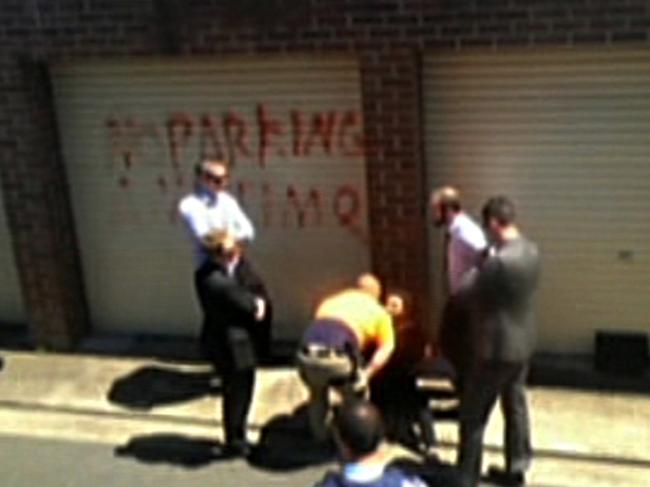 They were arrested close to Bankstown’s court and police station. Picture: Seven News