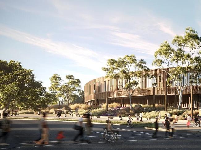 Renders of Macquarie Point stadium. Picture: Cox Architecture. **Hobart stadium, Mac Point stadium, new Tasmania AFL stadium