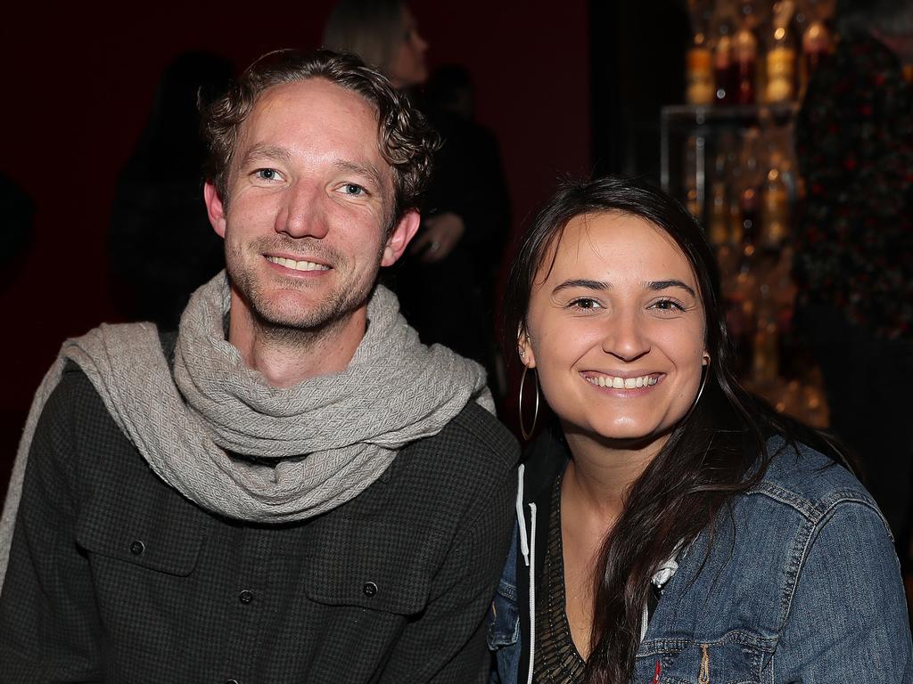 Dark Mofo “A Journey to Freedom” exhibition opening at TMAG. Michael Bentley, of Lenah Valley, left, and Sydney Broach, of Greensborough, US. Picture: SAM ROSEWARNE