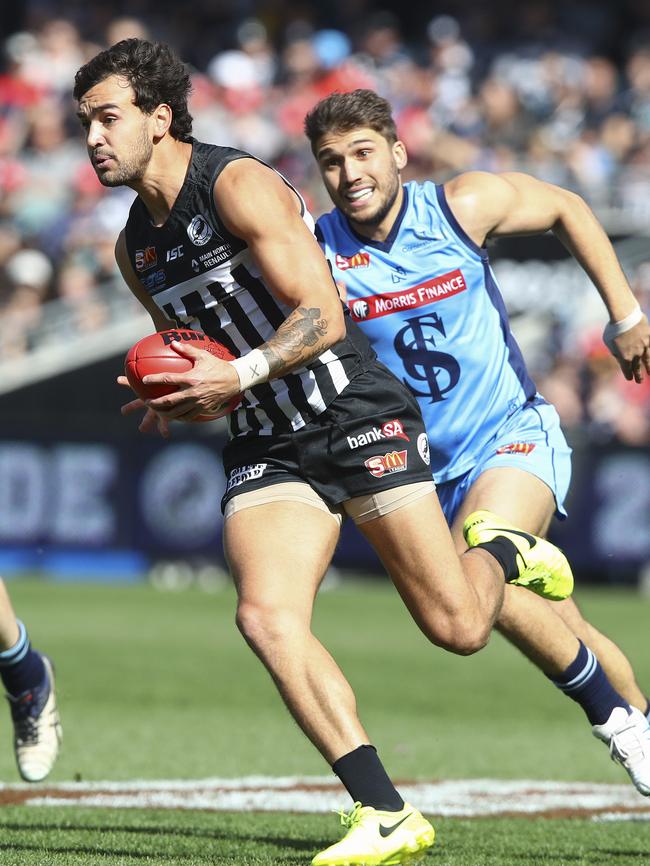 Brendon Ah Chee stars for Port Magpies in the SANFL Grand Final. Picture: Sarah Reed