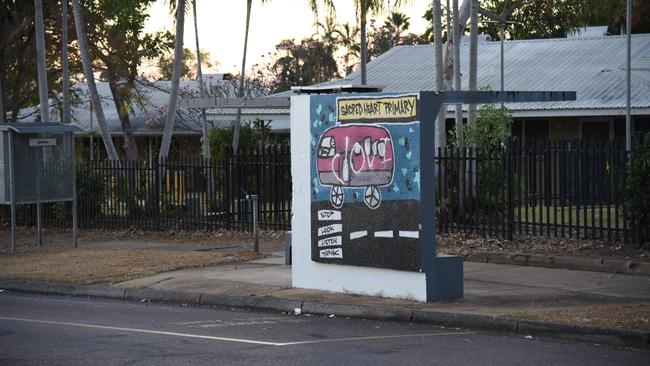 Jovi Boys tags are a common sight at Woodroffe since out-of-towners set up camp at the suburb's various social housing blocks. Picture: Alex Treacy