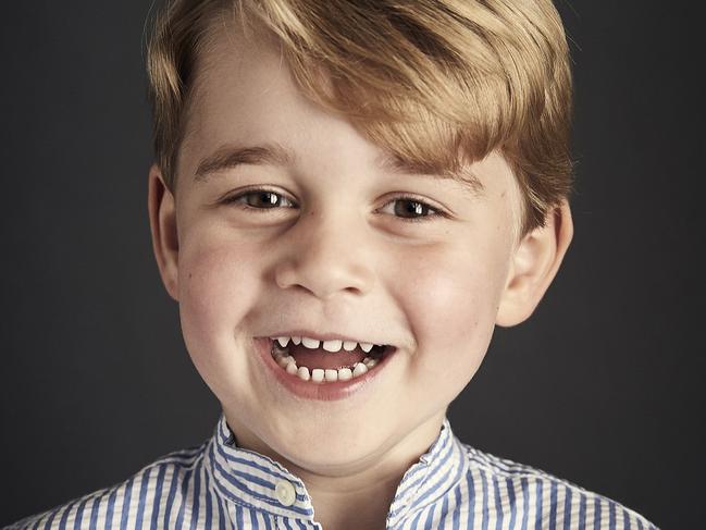 This is an image taken at the end of June 2017  and released on Friday July 21, 2017  by Britain's Prince William and Kate Duchess of Cambridge of Prince George who celebrates his fourth birthday on Saturday. July 22, 2017. The picture was taken at Kensington Palace in London. (Chris Jackson/Getty Images via AP)