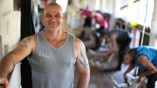 An Indigenous shearing program run out of Brewarrina has had great successful in achieving employment retention rates. Shearing Instructor, Laurie Bateman, with the team of the Brewarrina Shearing School working in the shed at Merriman.