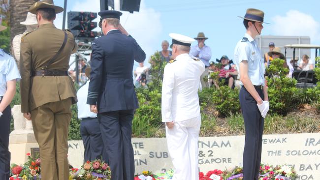 The laying of wreaths at the Cleveland War Memorial today. Picture Andrea Macleod