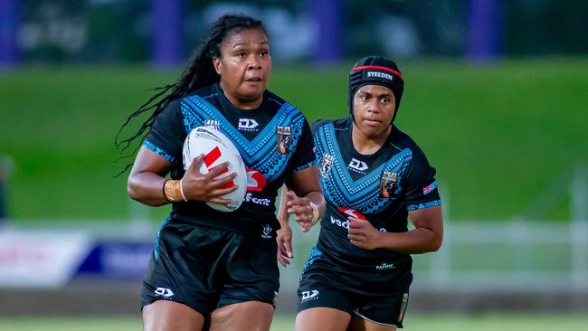 Aliti Namoce (left) turned out for the Fijian Test side before being barred entry back into the country. Picture: Pita Simpson/Getty Images.