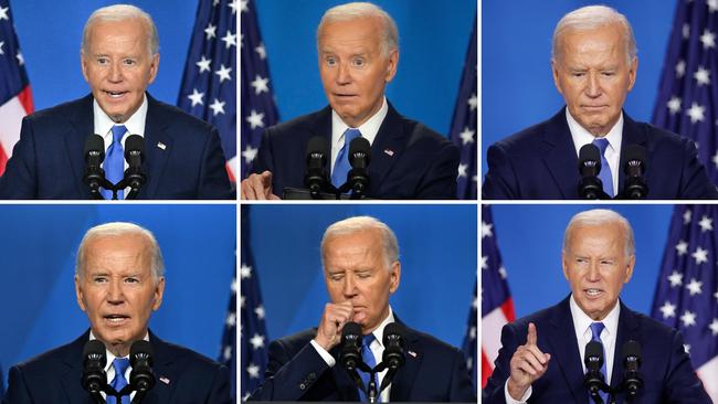 Joe Biden's performance at his 'Big Boy' press conference was as bad as the debate. Picture compilation: Geordie Gray