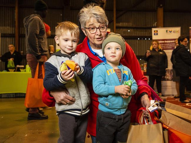 Janelle McIvor of Empowered Family Daycare with Tyson Saxton (left) and Jai Harper at Toowoomba NAIDOC Week celebrations at The Goods Shed, Monday, July 4, 2022. Picture: Kevin Farmer