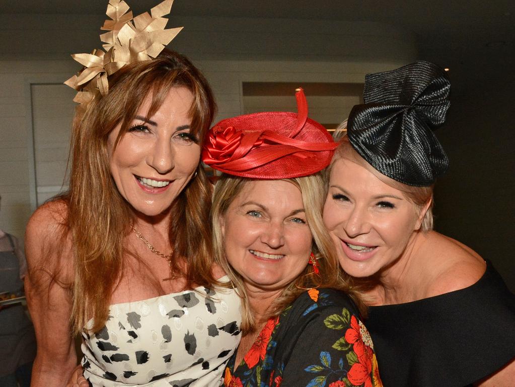 Leah Hook, Maureen Allwood and Michelle Beddoes at Melbourne Cup celebrations at Miss Moneypenny's, Broadbeach. Picture: Regina King