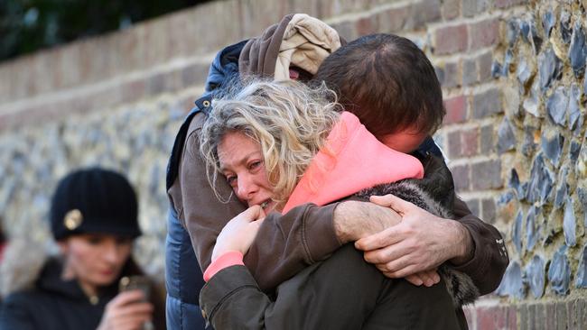 Devastated fans outside Michael’s home after his 2016 death. Picture: Carl Court/Getty