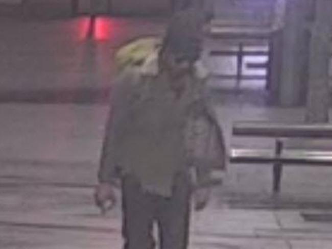 CCTV of a man police believe might be able to assist with inquiries in relation to the graffiti attack on public monuments.