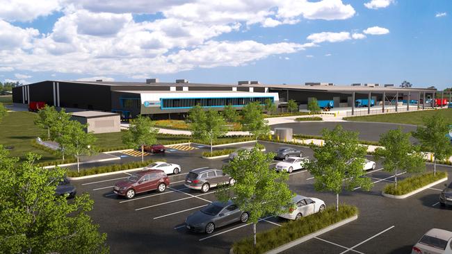 An artist's impression of Australia Posts $50m parcel facility at the Brisbane Airport Industrial Park.