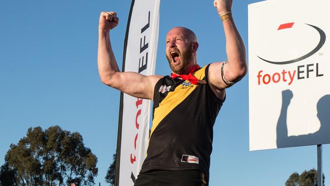 Pimm on the premiership dais in 2015. Picture: Wes Langmaid, Pump Digital