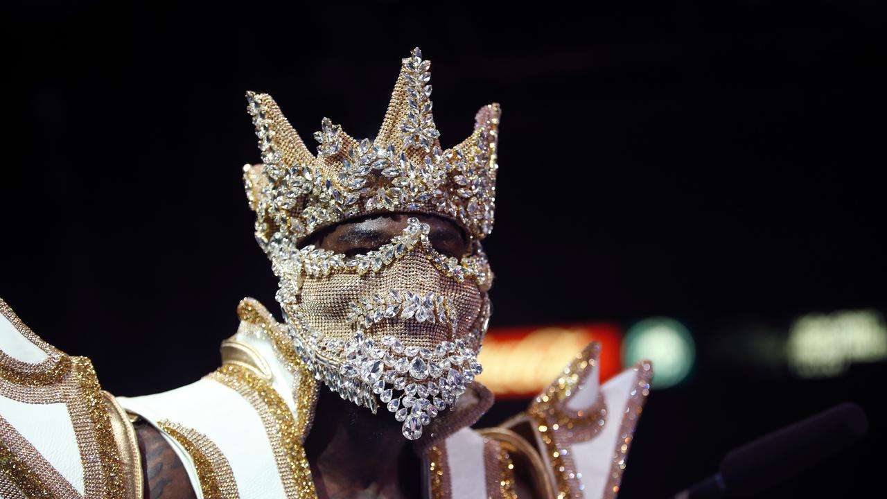 Deontay Wilder’s pre-fight masks have become a show in their own right.