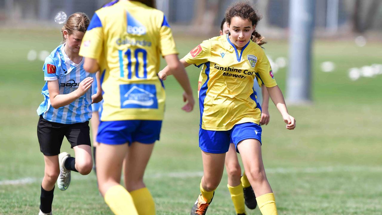 SOCCER: U 13 girls, Kawana V Maroochydore. Picture: Patrick Woods.